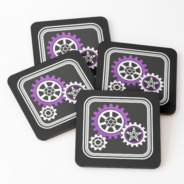 Item preview, gear mechanics abstract gear wheel art in purple and white designed and sold by anapldv.