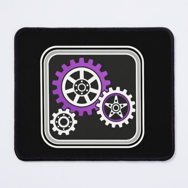 Item preview, gear mechanics abstract gear wheel art in purple and white designed and sold by anapldv.