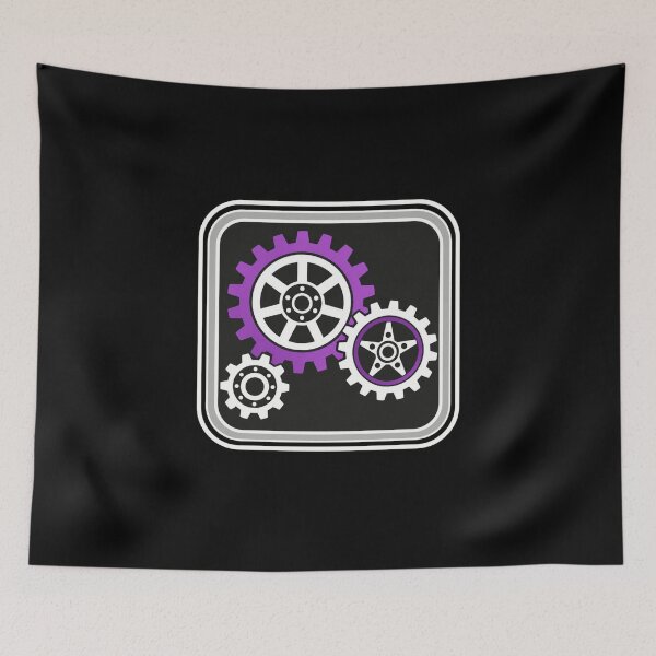 Item preview, gear mechanics abstract gear wheel art in purple and white designed and sold by anapldv.