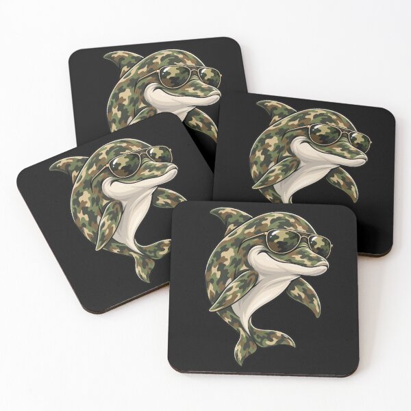 Item preview, Camo Dolphin Sunglasses Military Marine Animal designed and sold by drawwiika+44.