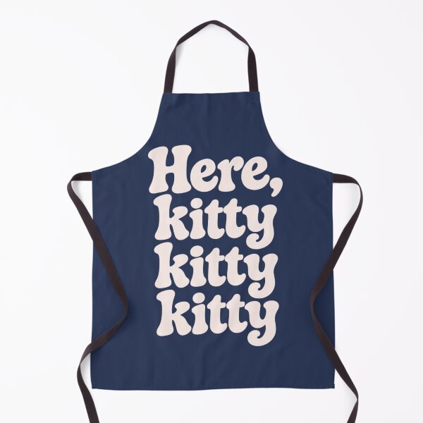 Item preview, Here, Kitty Kitty Kitty – Retro Cream Text designed and sold by Sandy's Cheeky Studio.