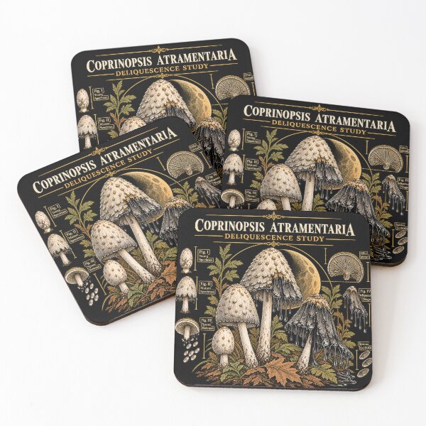 Item preview, Inky Cap Deliquescence Scientific Mushroom Study designed and sold by GingaArt.