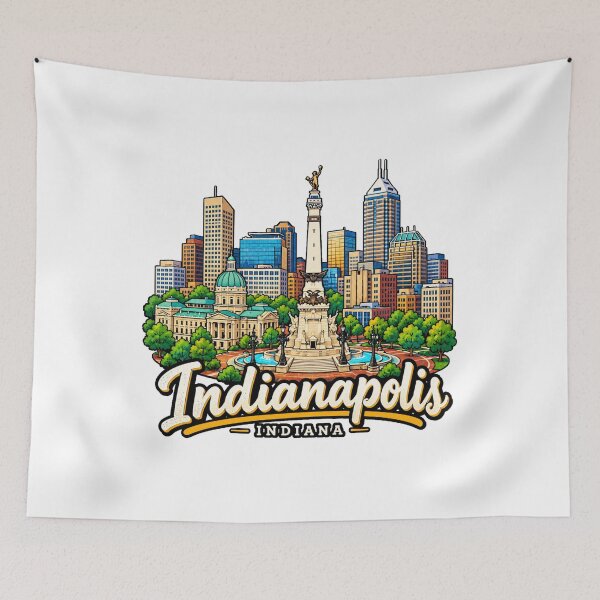 Artikelvorschau, Handgezeichnetes Souvenir aus Indianapolis, Indiana – ein besonderes Geschenk für Ihre Reise! entworfen und verkauft von MichaeIRellov.