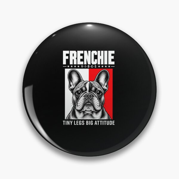 Item preview, frenchie Big Attitude Black White Red Dog Portrait designed and sold by anapldv.