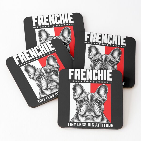 Item preview, frenchie Big Attitude Black White Red Dog Portrait designed and sold by anapldv.