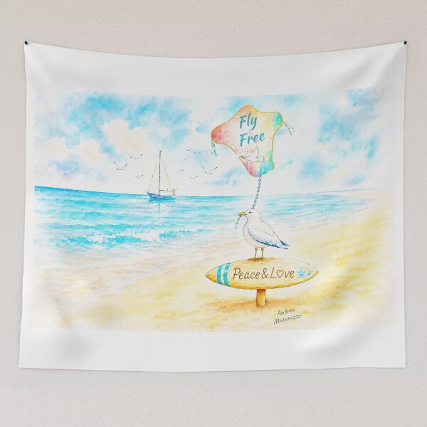 Item preview, Jon the Seagull – Fly Free in Peace & Love designed and sold by Andrea Matarazzo.