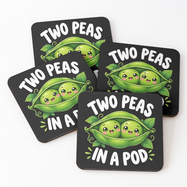 Item preview, Peas In A Pod Cute Twin Pea Friends Funny Vegetable Art designed and sold by anapldv.