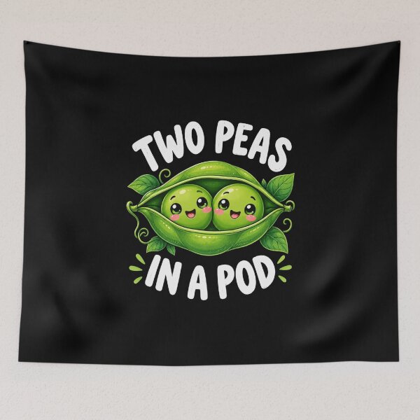 Item preview, Peas In A Pod Cute Twin Pea Friends Funny Vegetable Art designed and sold by anapldv.