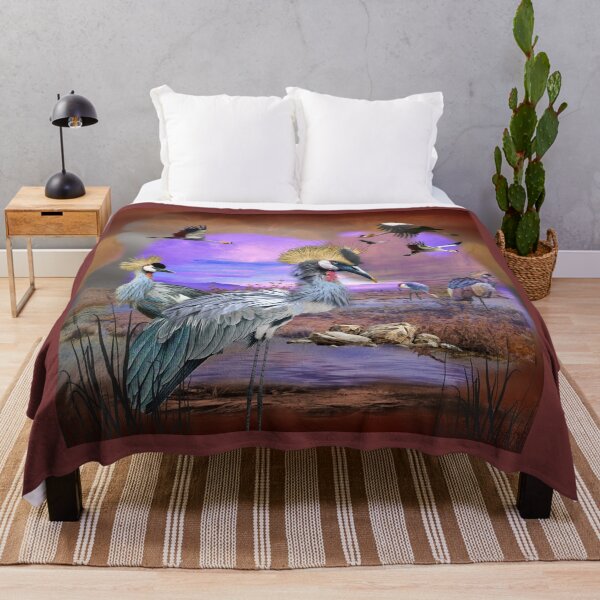 Item preview, African Gray Crowned Crane in Serene Landscape designed and sold by Patricia Brown.