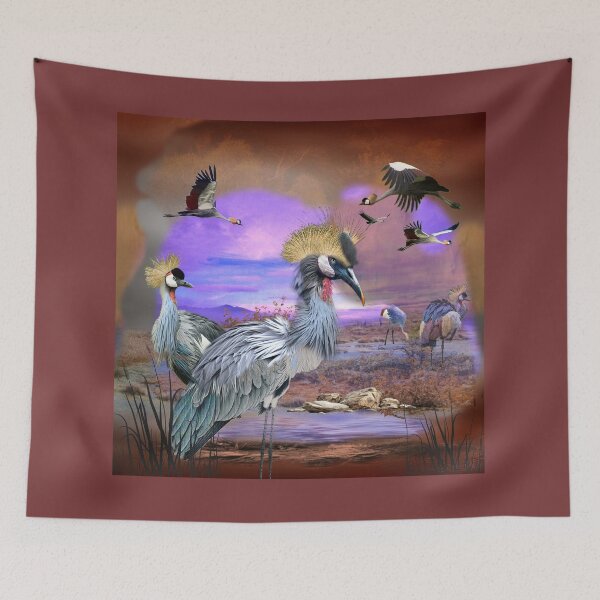 Item preview, African Gray Crowned Crane in Serene Landscape designed and sold by Patricia Brown.