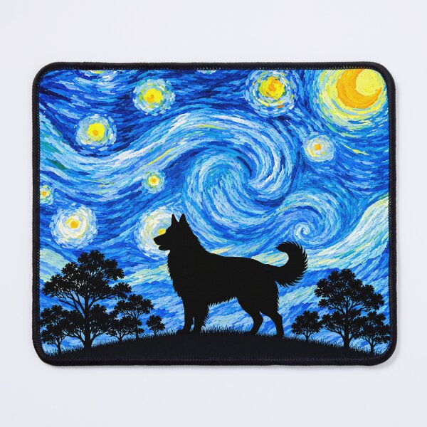 Item preview, Funny Bohemian Shepherd Dog Starry Night Painting Moon Star Mom Dad Kids designed and sold by FurryHavenPH.
