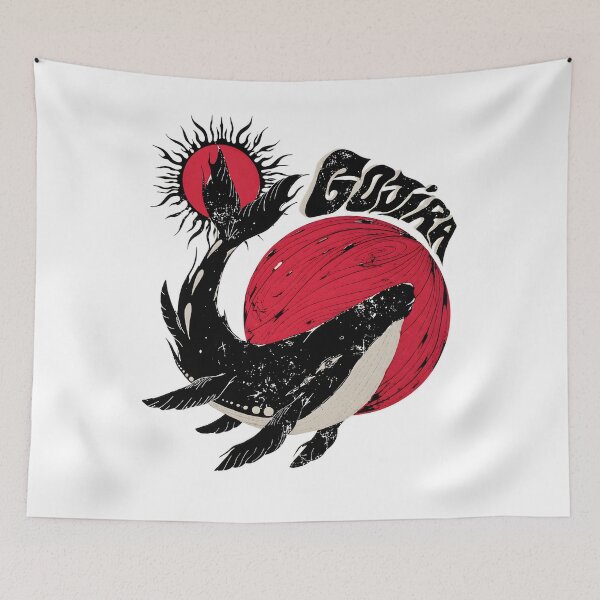 Item preview, GOJIRA Whale Sun Red Circle  designed and sold by PillowPaws.