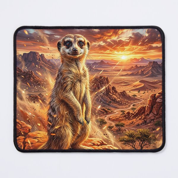 Item preview, Standing Meerkat - Desert Fantasy Art designed and sold by Lucid Dream Pixel.