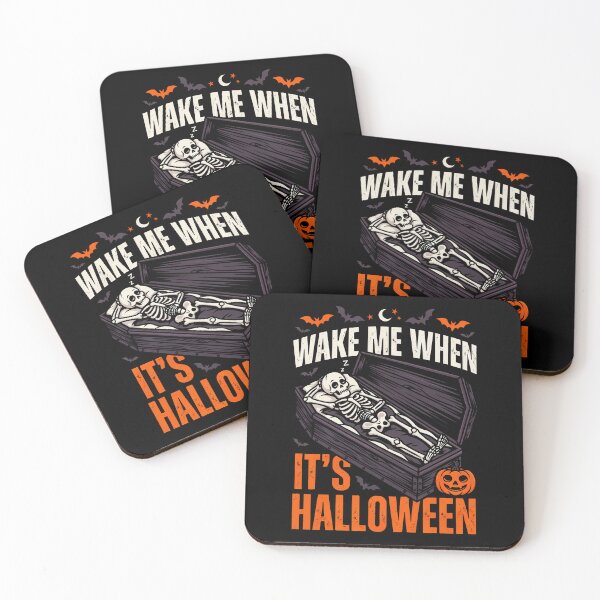 Item preview, Wake Me When It's Halloween Coffin Skeleton Gift designed and sold by Say It With Ink.