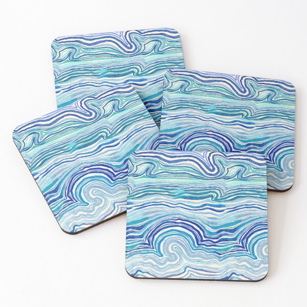 Item preview, Gem Stone Watercolor Stripes - Ocean Tides designed and sold by TigaTiga.