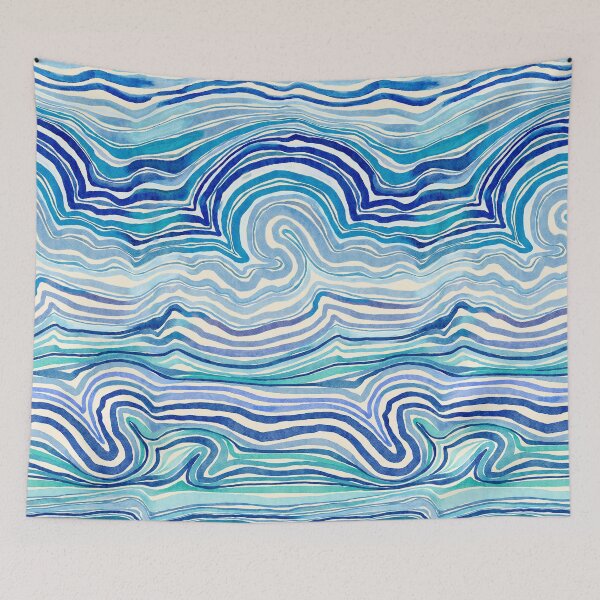 Item preview, Gem Stone Watercolor Stripes - Ocean Tides designed and sold by TigaTiga.