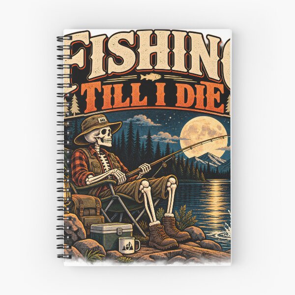 Item preview, Fishing Till I Die Skeleton Fisherman Retro Outdoor Fishing Design designed and sold by suthee navakul.