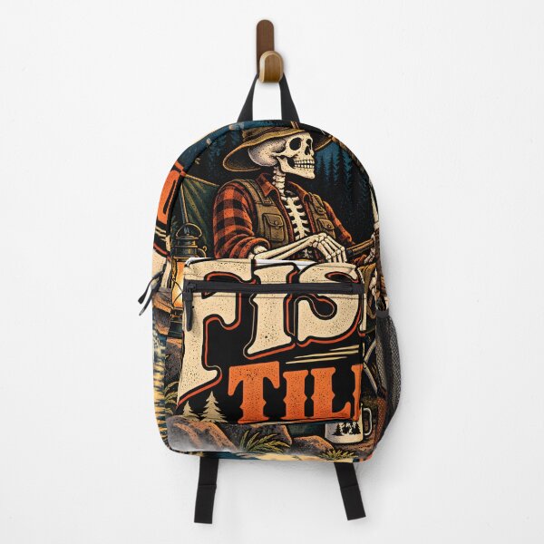 Item preview, Fishing Till I Die Skeleton Fisherman Retro Outdoor Fishing Design designed and sold by suthee navakul.
