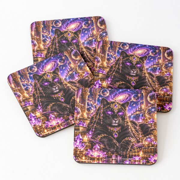 Item preview, Amethyst Guardian | Mystical Black Panther designed and sold by PurvaNimfaMagic.