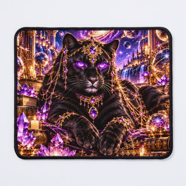Item preview, Amethyst Guardian | Mystical Black Panther designed and sold by PurvaNimfaMagic.