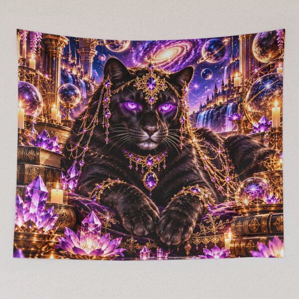 Item preview, Amethyst Guardian | Mystical Black Panther designed and sold by PurvaNimfaMagic.