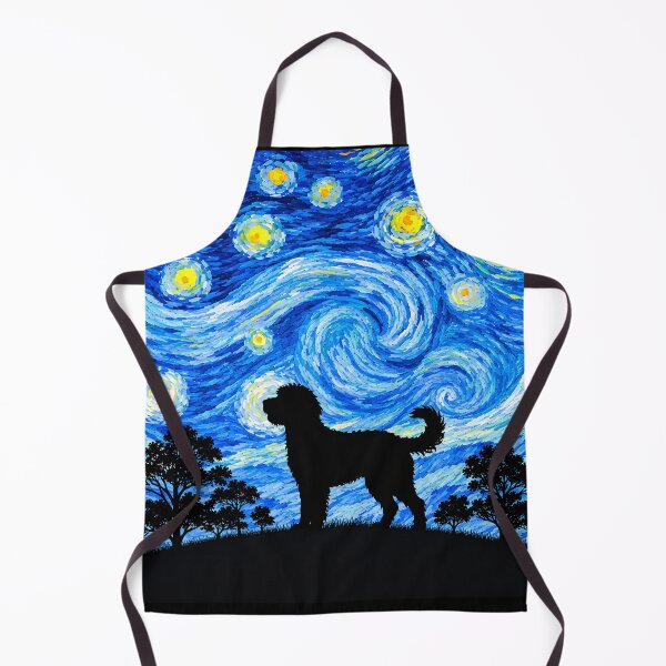Item preview, Funny Bordoodle Dog Starry Night Painting Moon Star Mom Dad Kids designed and sold by FurryHavenPH.