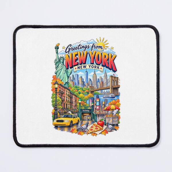 Item preview, Greetings from New York City – Colorful NYC Travel Collage designed and sold by Russell Thorne.