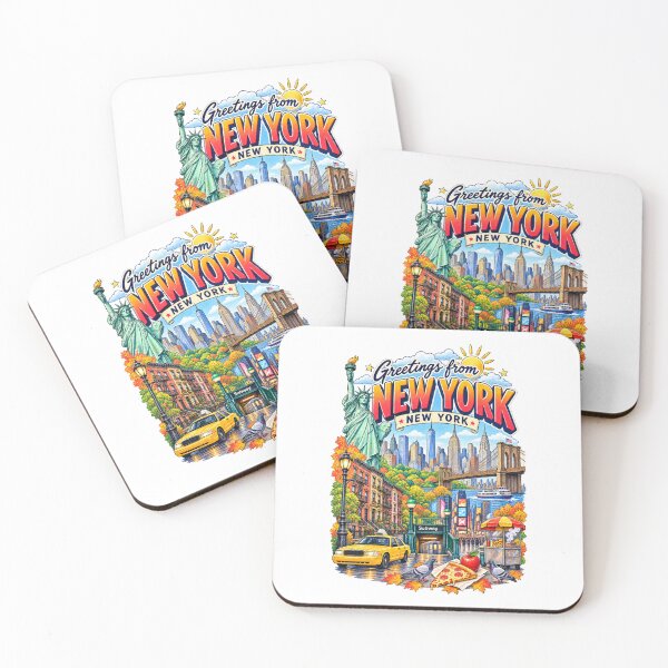 Item preview, Greetings from New York City – Colorful NYC Travel Collage designed and sold by Russell Thorne.