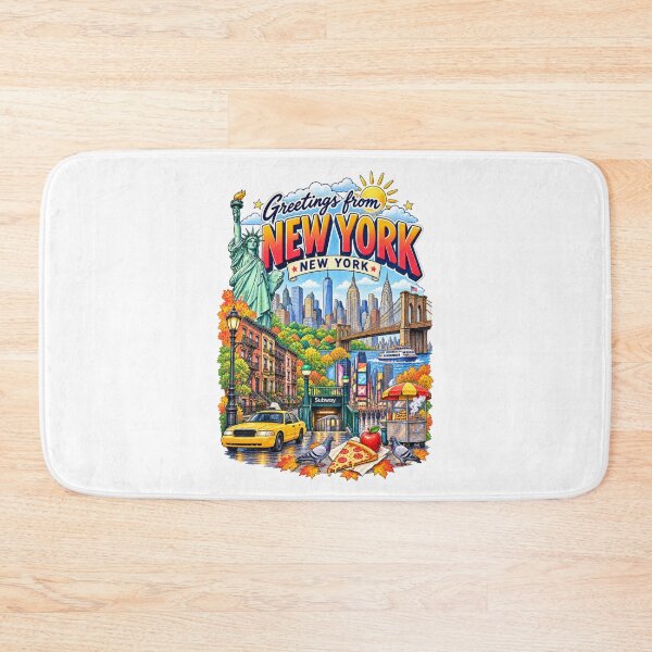 Item preview, Greetings from New York City – Colorful NYC Travel Collage designed and sold by Russell Thorne.