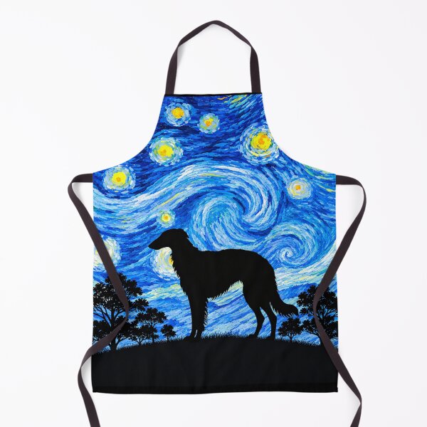Item preview, Funny Borzoi Dog Starry Night Painting Moon Star Mom Dad Kids designed and sold by FurryHavenPH.