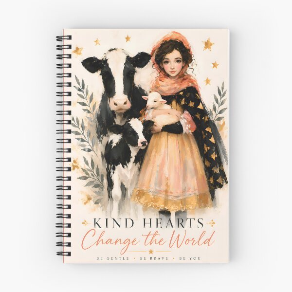 Item preview, Kindhearted Farm Girl with Cow Calf and Lamb designed and sold by ACasualCottage.