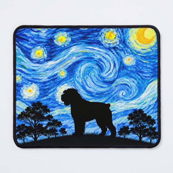 Item preview, Funny Bouvier Des Flandres Dog Starry Night Painting Moon Star Mom Dad Kids designed and sold by FurryHavenPH.
