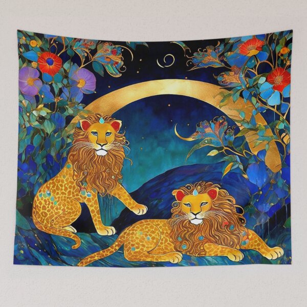 Item preview, Lions In the Garden designed and sold by TheDarkWardrobe.
