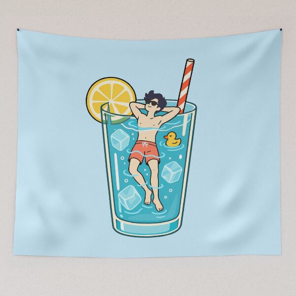Item preview, Funny Drink – Swimmer and Duck in a Glass designed and sold by karamram.
