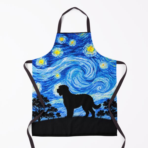 Item preview, Funny Briard Dog Starry Night Painting Moon Star Mom Dad Kids designed and sold by FurryHavenPH.