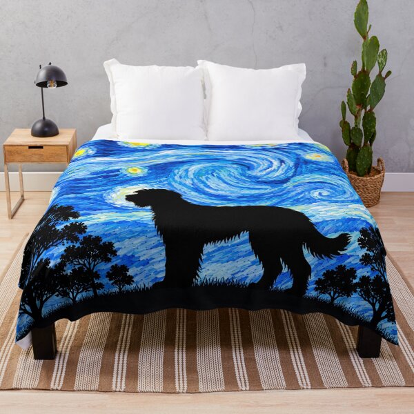 Artikelvorschau, Lustiges Gemälde eines Briard-Hundes mit Sternennacht, Mond und Stern, Mama, Papa, Kinder entworfen und verkauft von FurryHavenPH.