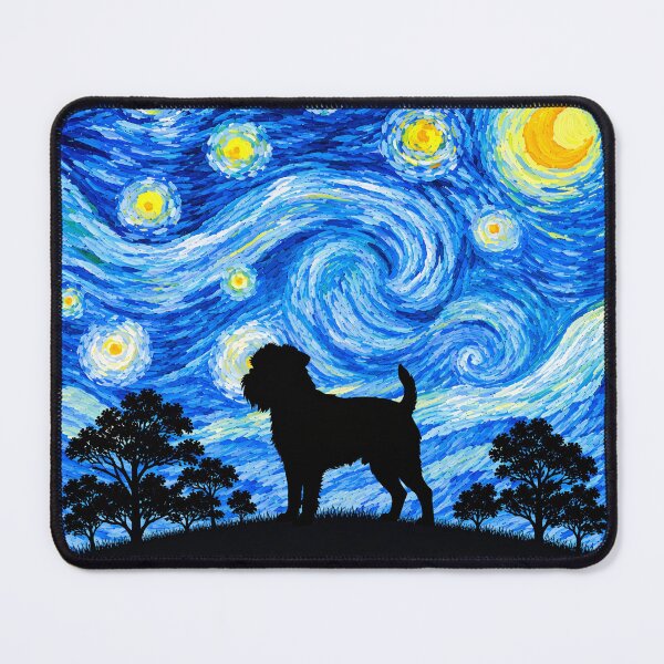 Item preview, Funny Brussels Griffon Dog Starry Night Painting Moon Star Mom Dad Kids designed and sold by FurryHavenPH.