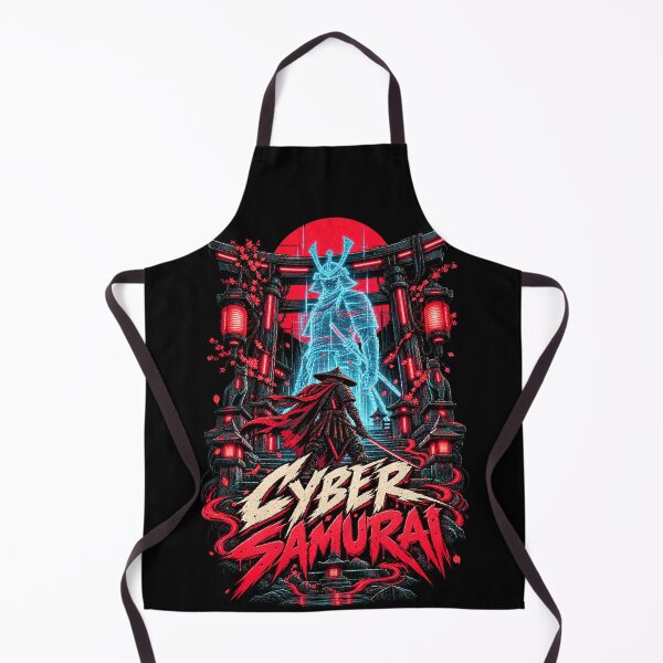 Item preview, Cyber Samurai Neon Cyberpunk Warrior designed and sold by Pandaburba.