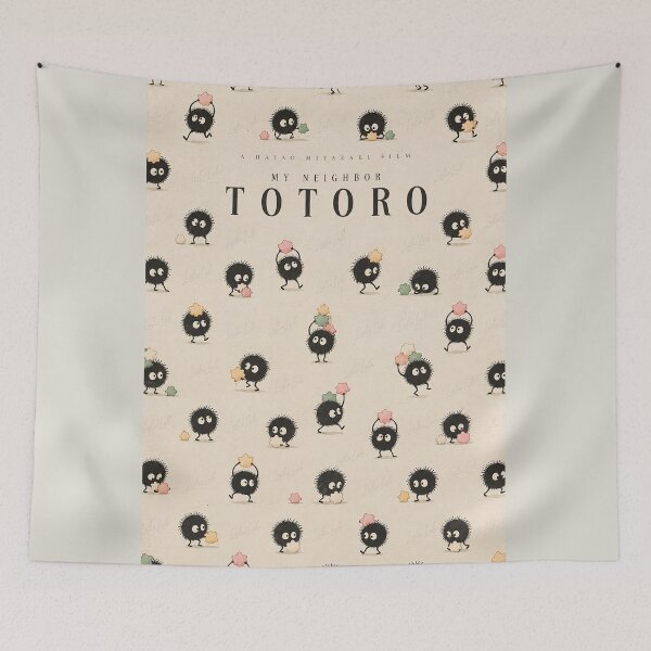 Item preview, 0012 My Neighbor Totoro – Soot Sprites Minimal Pattern Movie Poster designed and sold by LuluLeb.