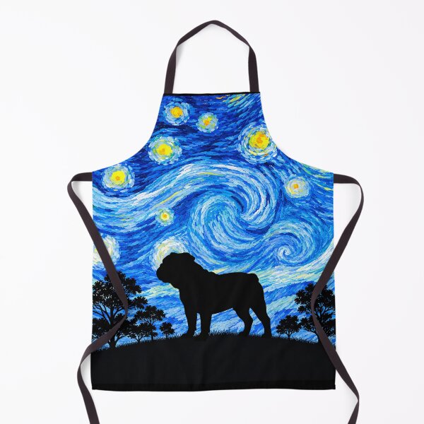 Item preview, Funny Bulldog Starry Night Painting Moon Star Mom Dad Kids designed and sold by FurryHavenPH.