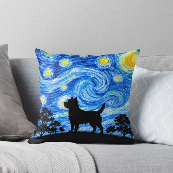 Item preview, Funny Cairn Terrier Dog Starry Night Painting Moon Star Mom Dad Kids designed and sold by FurryHavenPH.