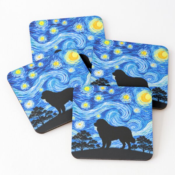 Item preview, Funny Caucasian Shepherd Dog Starry Night Painting Moon Star Mom Dad Kids designed and sold by FurryHavenPH.