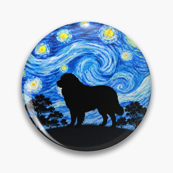 Item preview, Funny Caucasian Shepherd Dog Starry Night Painting Moon Star Mom Dad Kids designed and sold by FurryHavenPH.