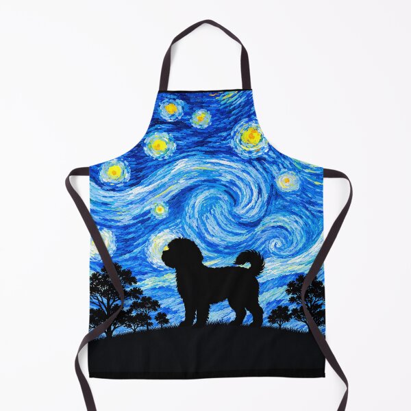 Item preview, Funny Cavachon Dog Starry Night Painting Moon Star Mom Dad Kids designed and sold by FurryHavenPH.