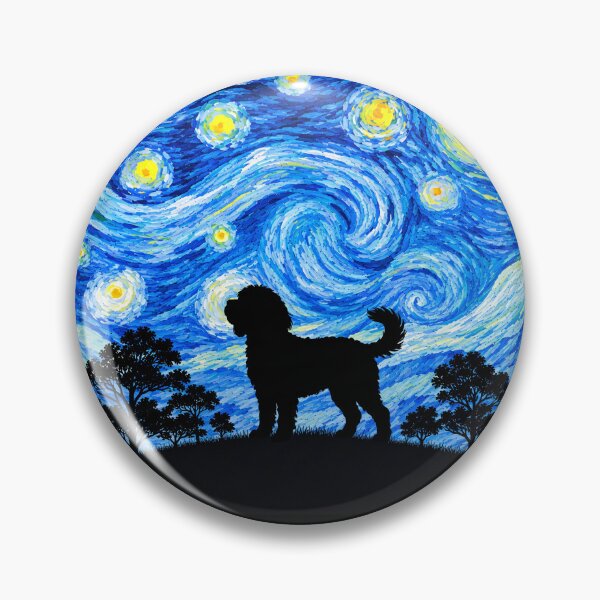 Artikelvorschau, Lustiges Cavapoo-Hundebild Sternennacht Mond Stern Mama Papa Kinder entworfen und verkauft von FurryHavenPH.