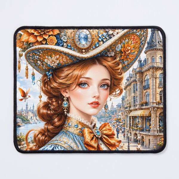 Item preview, Pretty Lady in Luxurious Attire in Beautiful Town designed and sold by Pim-Crystal.