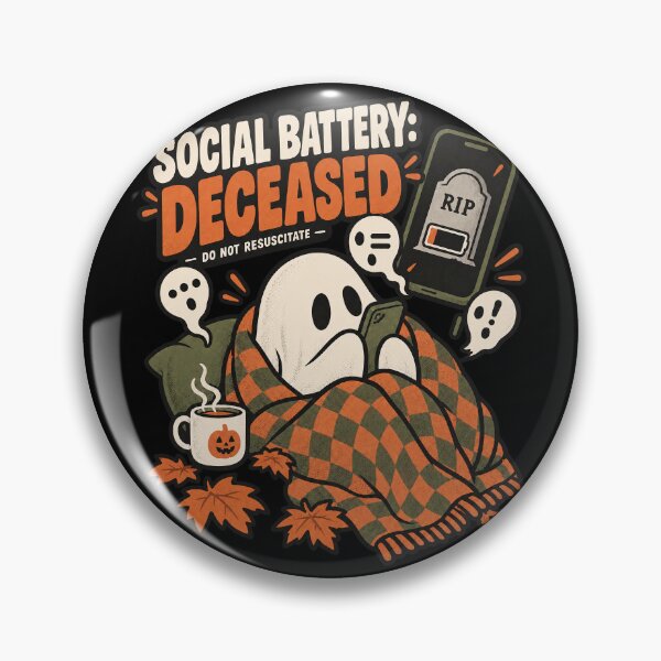 Item preview, Social Battery Deceased Funny Introvert Ghost designed and sold by ZetaDream.
