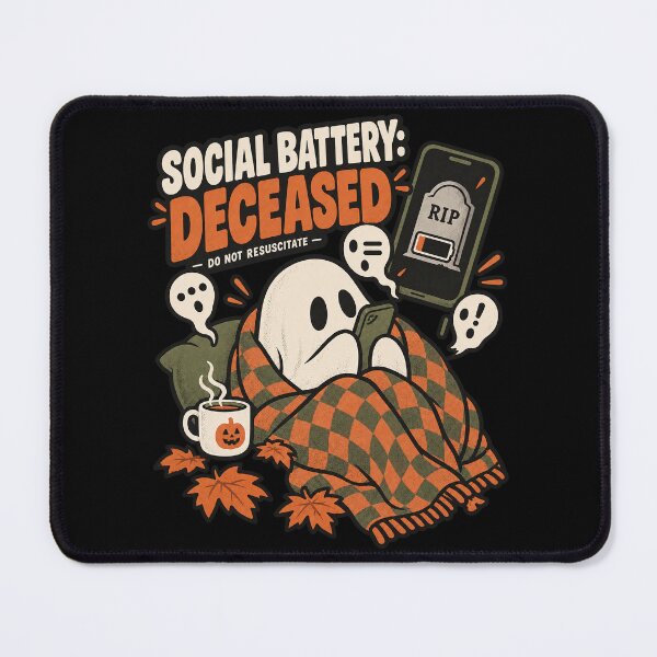 Item preview, Social Battery Deceased Funny Introvert Ghost designed and sold by ZetaDream.