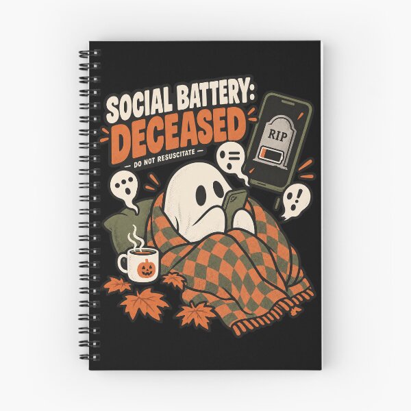 Item preview, Social Battery Deceased Funny Introvert Ghost designed and sold by ZetaDream.