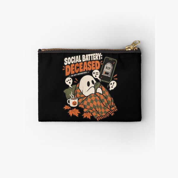 Item preview, Social Battery Deceased Funny Introvert Ghost designed and sold by ZetaDream.